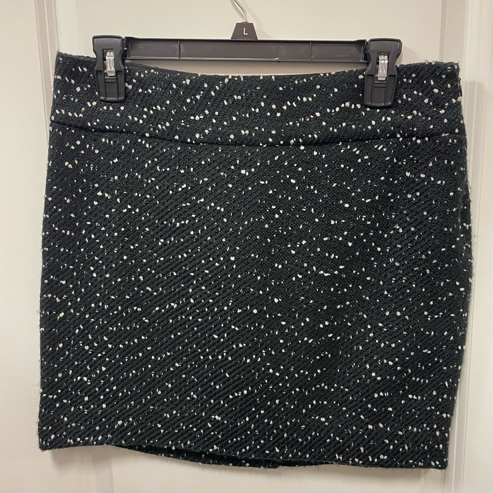 The Limited Wool Black & White Speckled Skirt